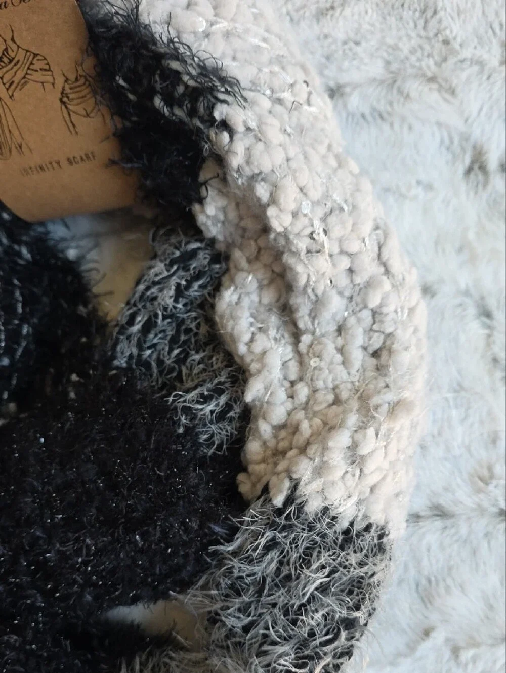 Amanda Blu Black & White Infinity Scarf - Cozy Women’s Accessory